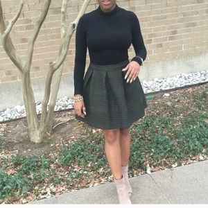 Express plaid flare pleat skirt